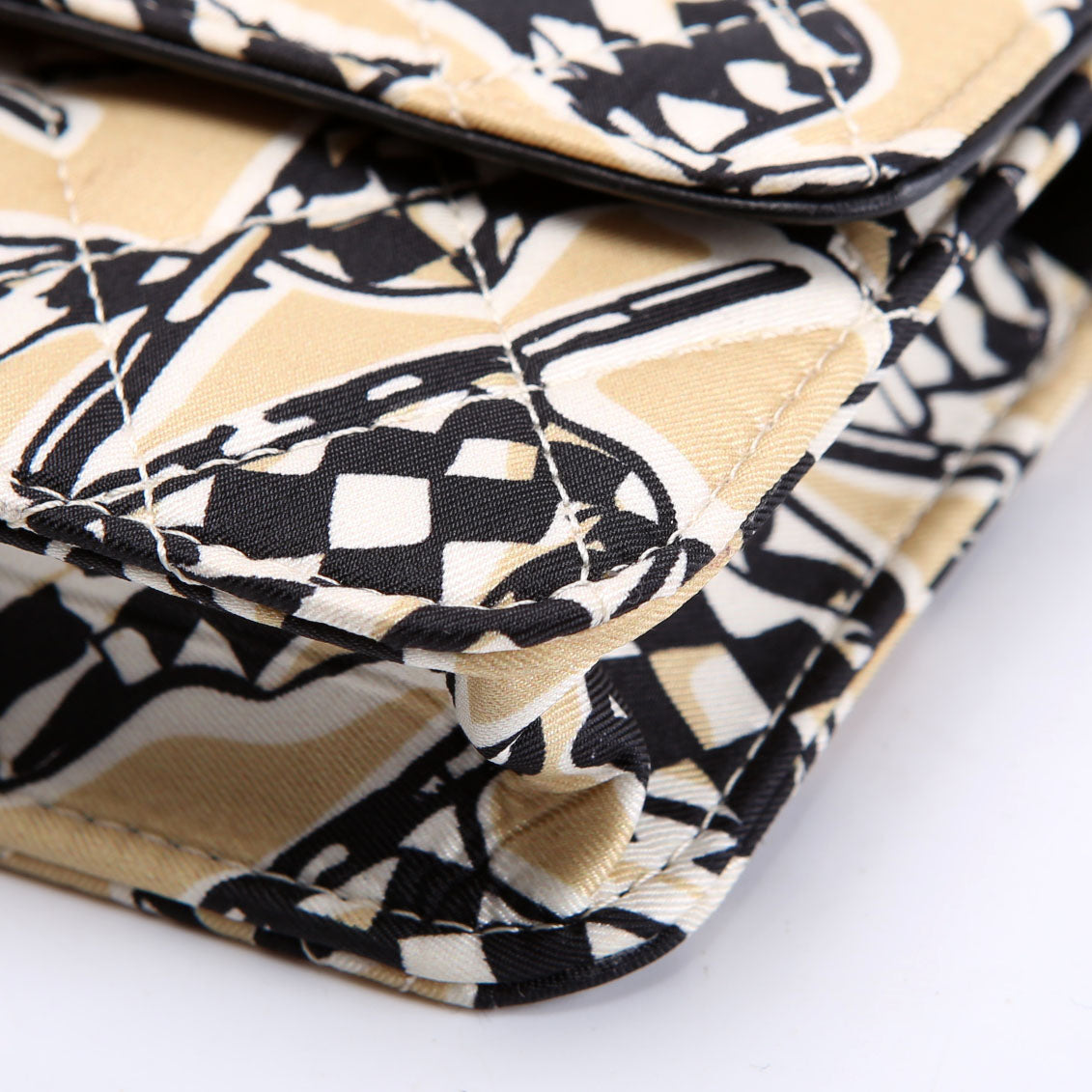 CC Flag Printed Clutch With Chain Canvas RFID