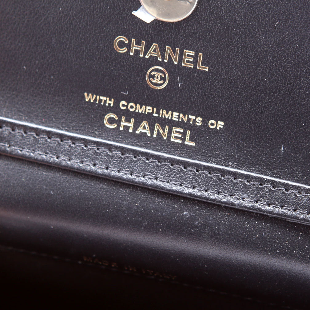 CC Flag Printed Clutch With Chain Canvas RFID