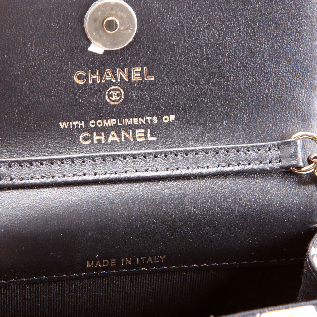 CC Flag Printed Clutch With Chain Canvas RFID