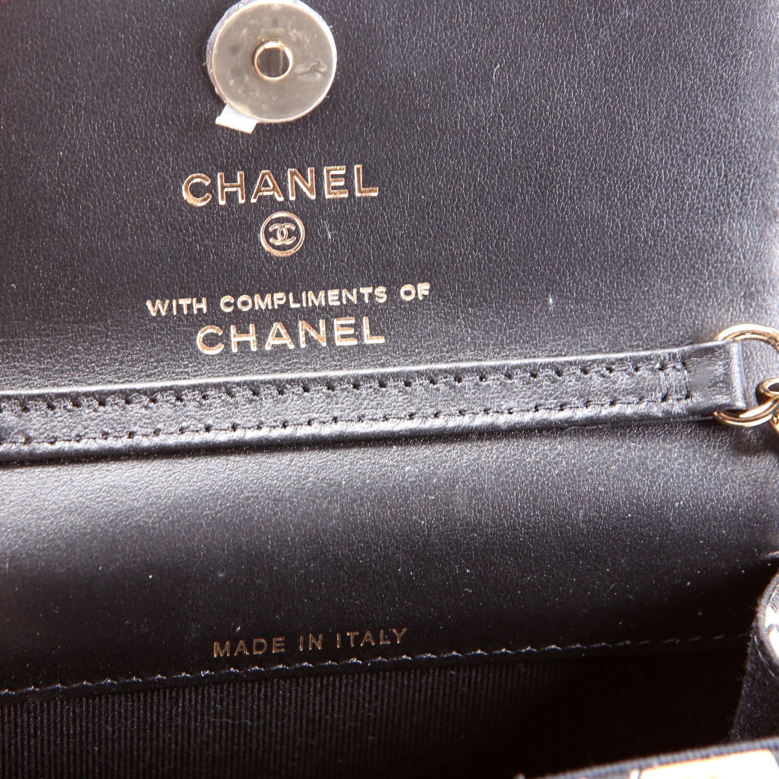 CC Flag Printed Clutch With Chain Canvas RFID