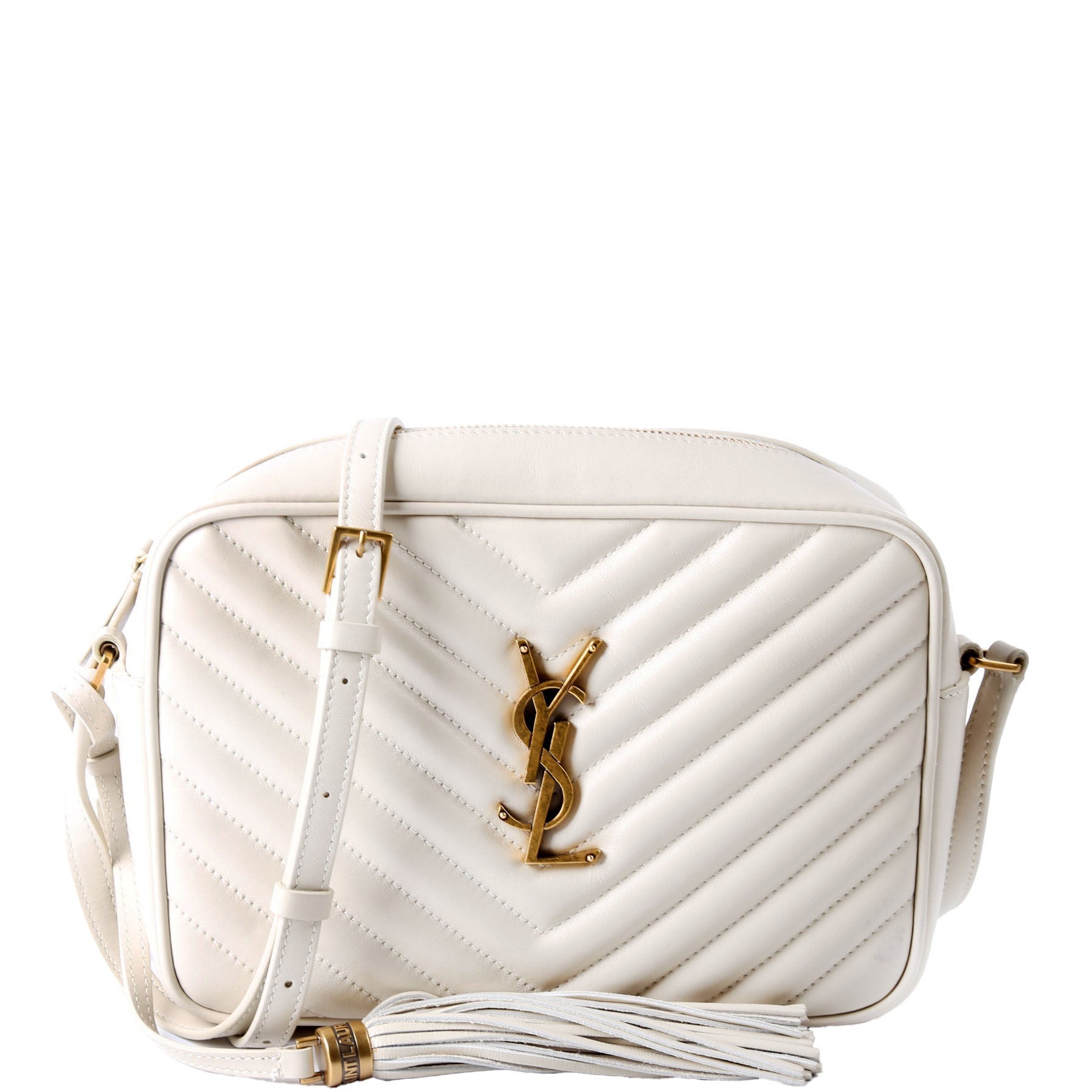SAINT LAURENT Lou Camera Bag Quilted 574494 Ivory