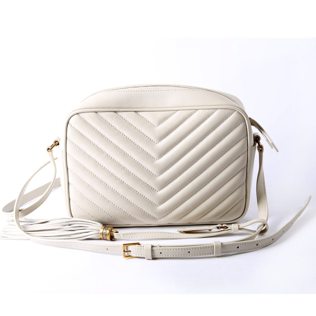 SAINT LAURENT Lou Camera Bag Quilted 574494 Ivory