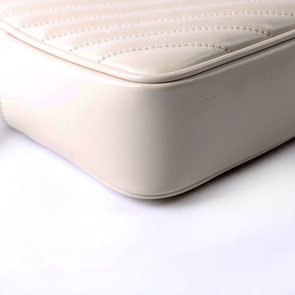 SAINT LAURENT Lou Camera Bag Quilted 574494 Ivory