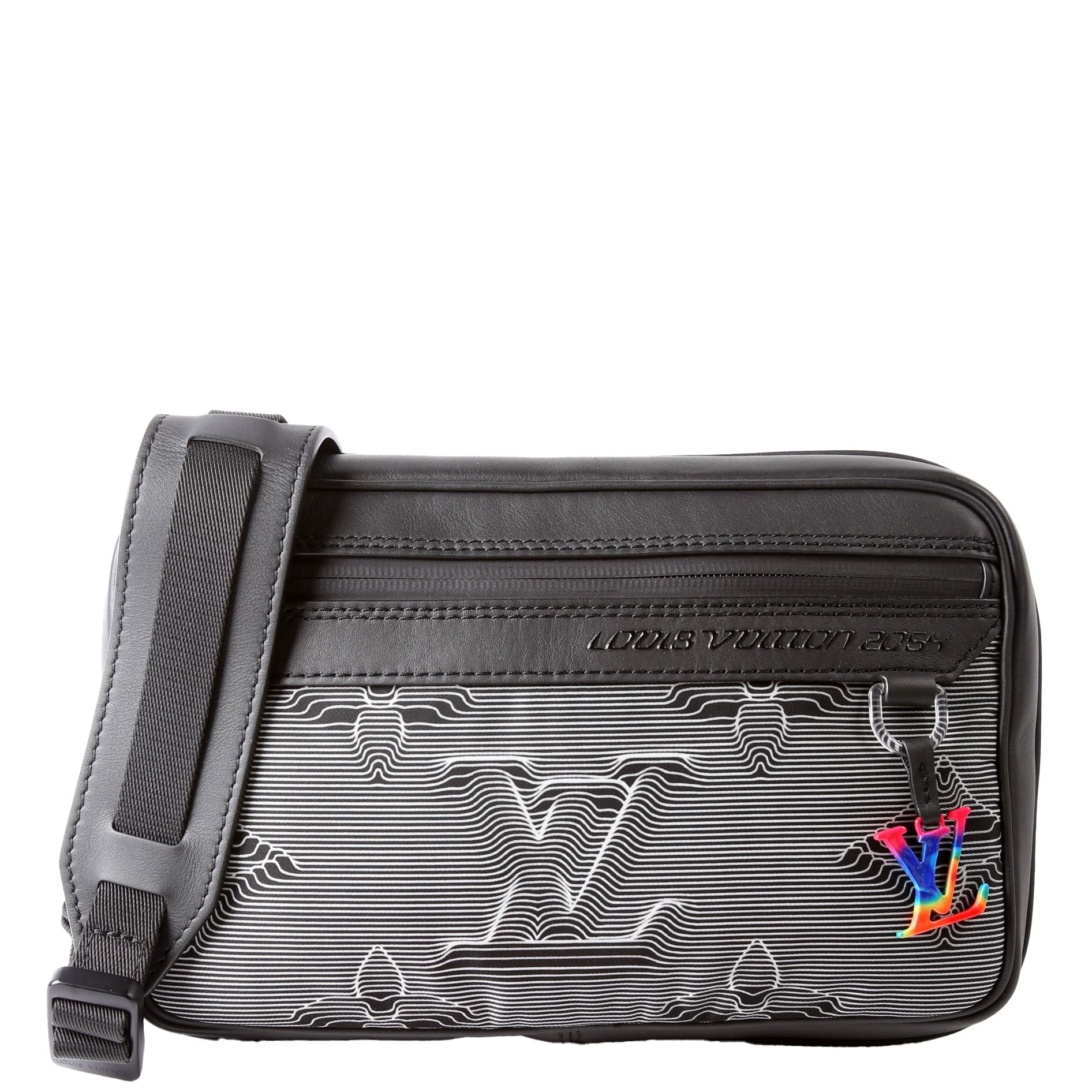 Expandable Messenger Capsule 2054 Calfskin Black/White