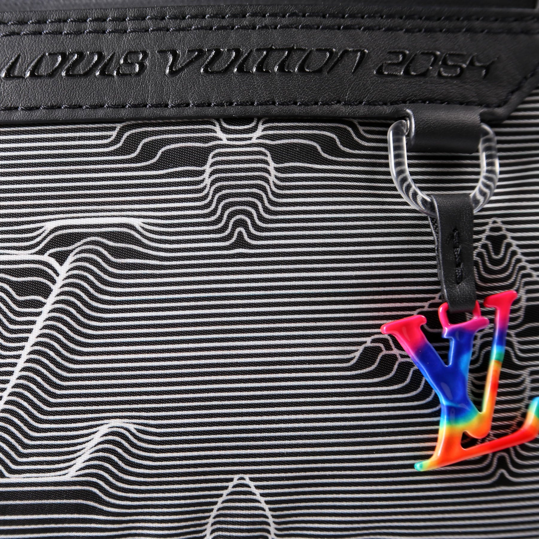 Expandable Messenger Capsule 2054 Calfskin Black/White