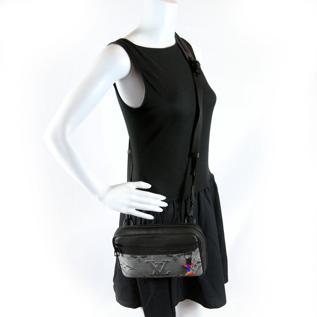Expandable Messenger Capsule 2054 Calfskin Black/White