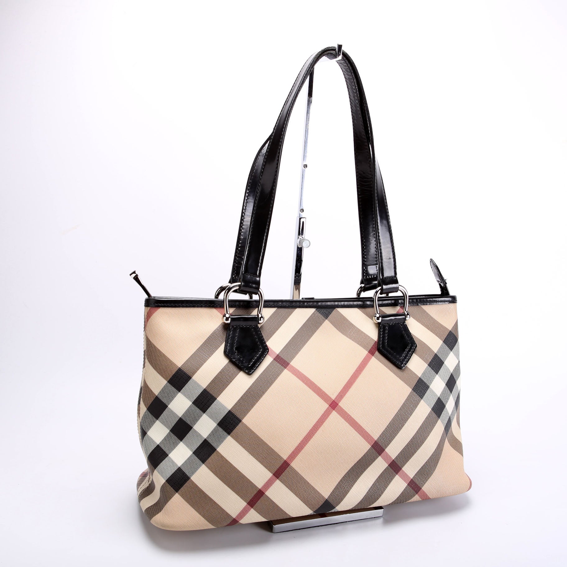 Nova Check Coated Canvas Zip Tote