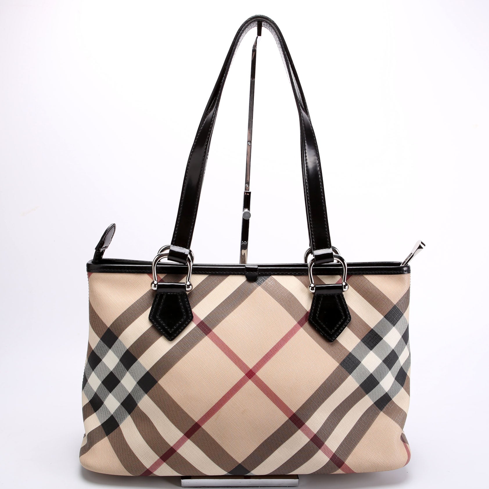 Nova Check Coated Canvas Zip Tote