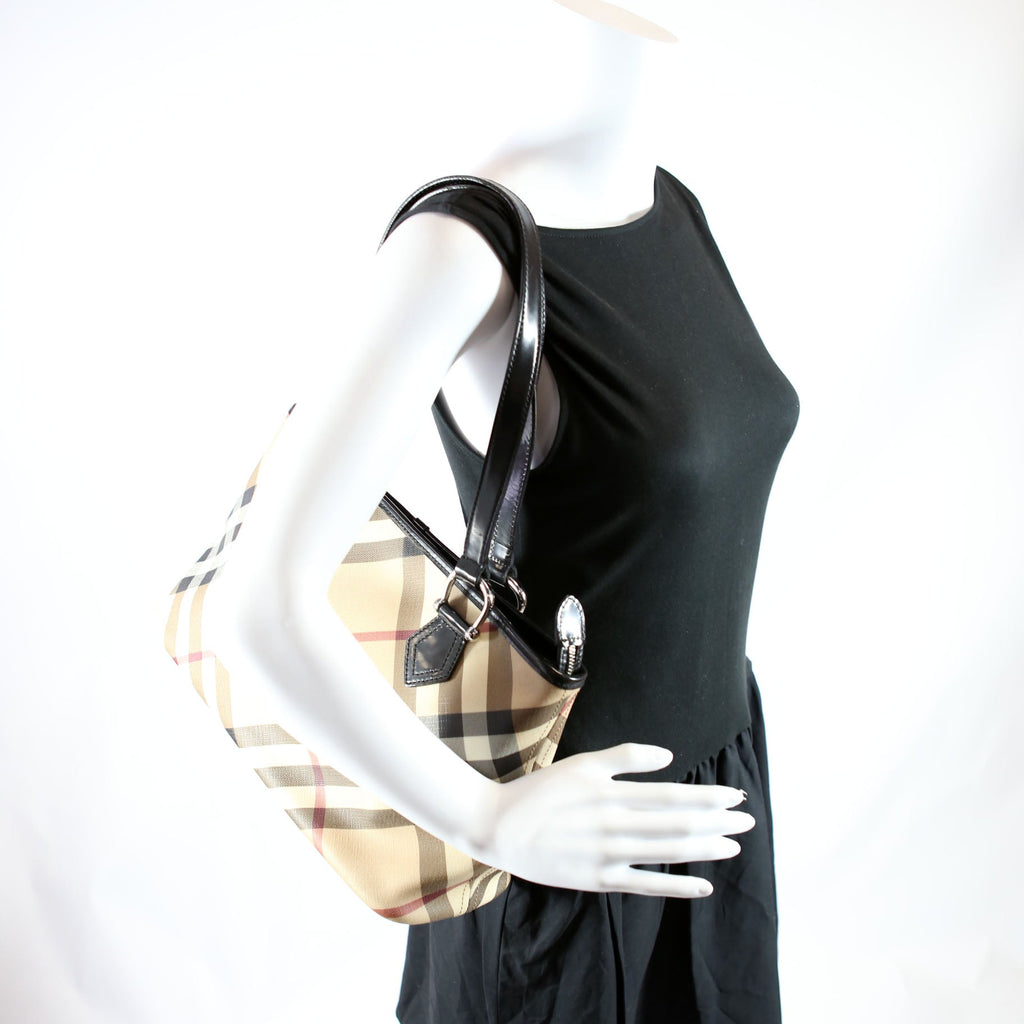 Nova Check Coated Canvas Zip Tote
