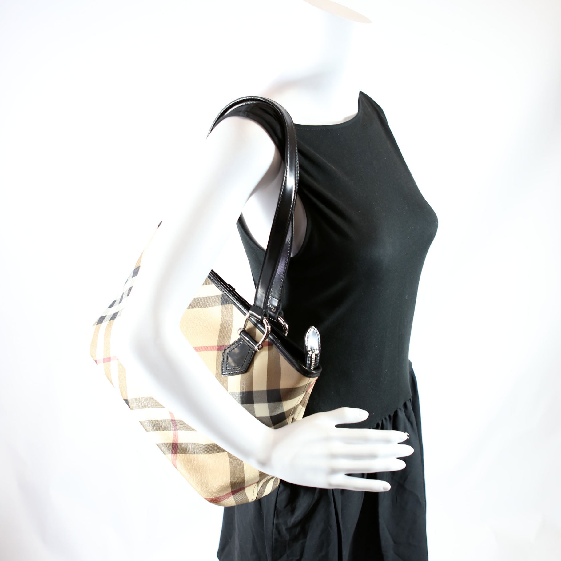 Nova Check Coated Canvas Zip Tote