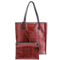 Kira Medium Tote with Pouch Metallic Visetos Burgundy/Black