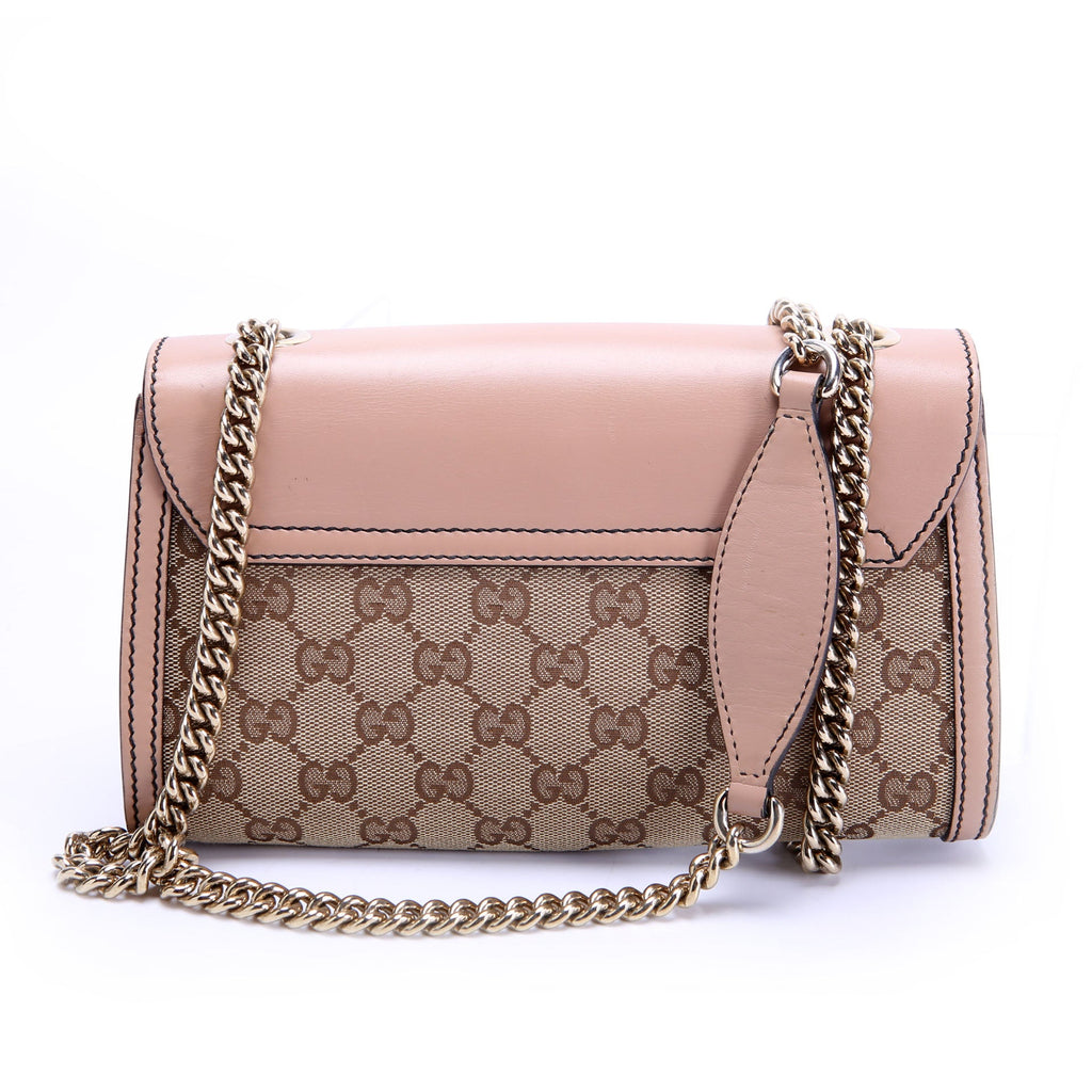 Gucci 283063 Emily Chain Mini Canvas/Calfskin Tan