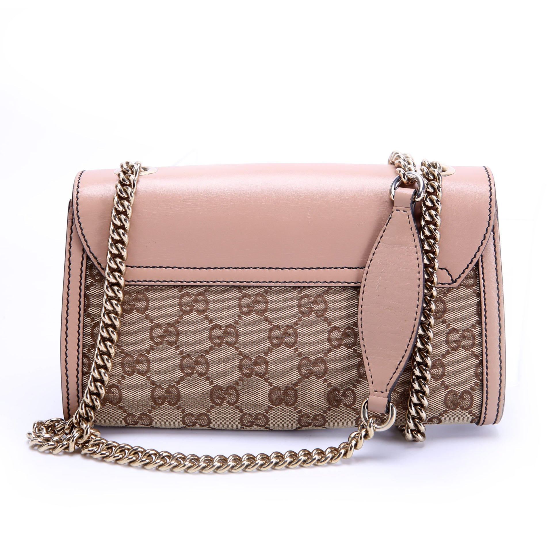 Gucci 283063 Emily Chain Mini Canvas/Calfskin Tan