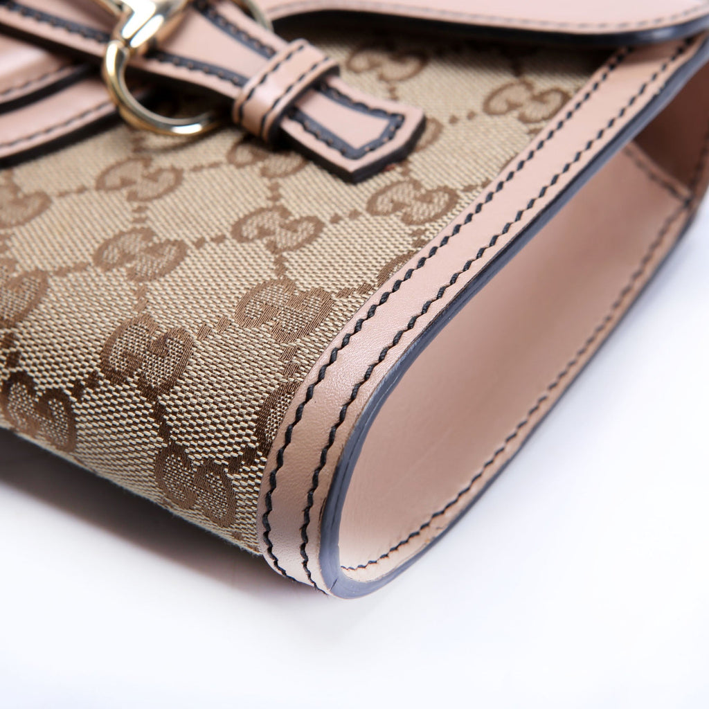 Gucci 283063 Emily Chain Mini Canvas/Calfskin Tan
