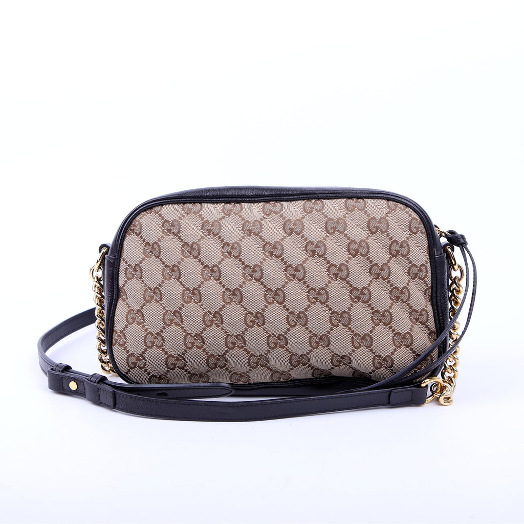 Gucci 447632 Marmont Small GG Canvas Camera Bag Black