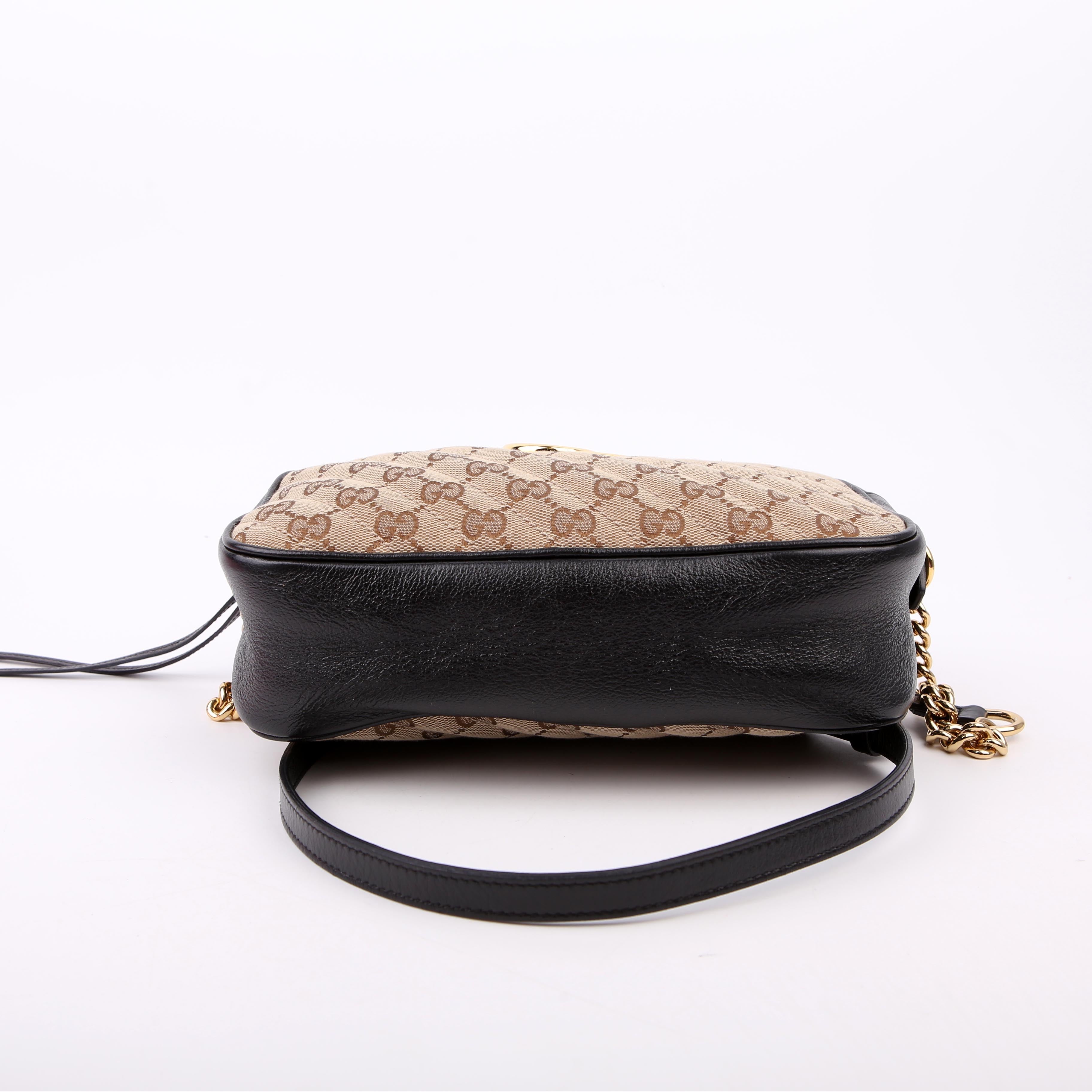 Gucci 447632 Marmont Small GG Canvas Camera Bag Black