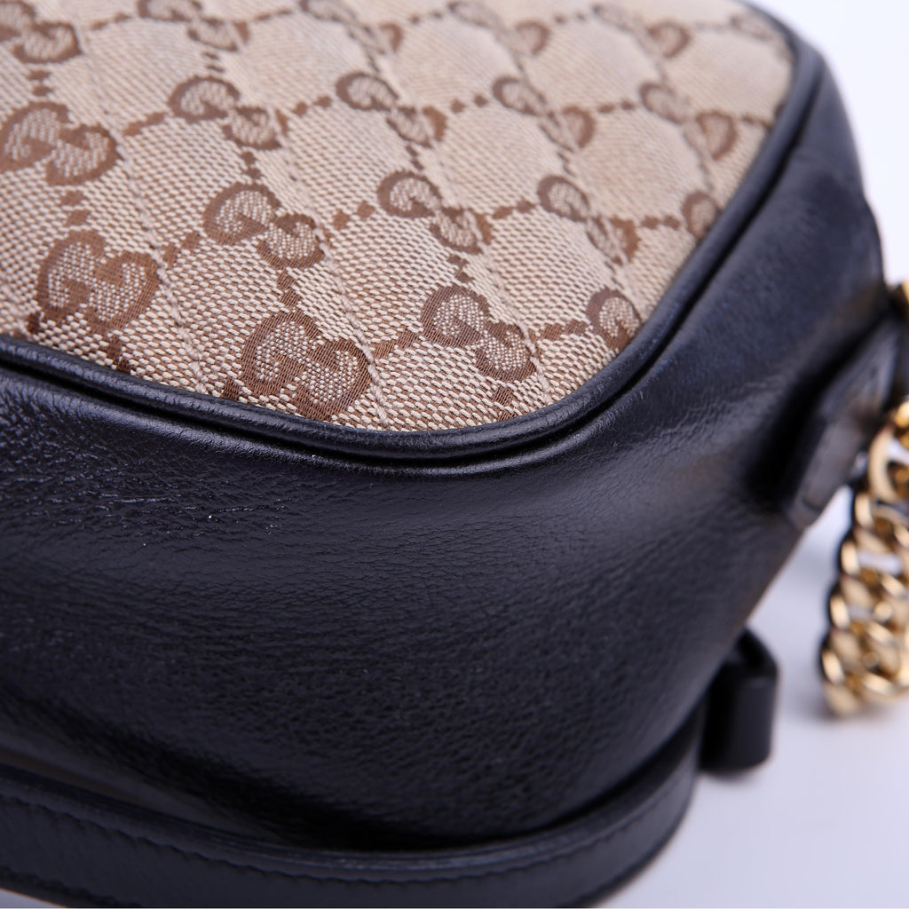 Gucci 447632 Marmont Small GG Canvas Camera Bag Black