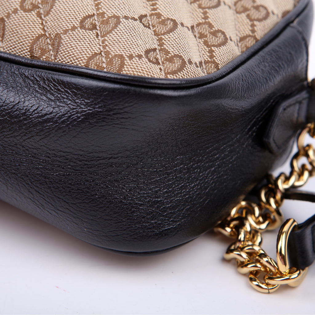 Gucci 447632 Marmont Small GG Canvas Camera Bag Black