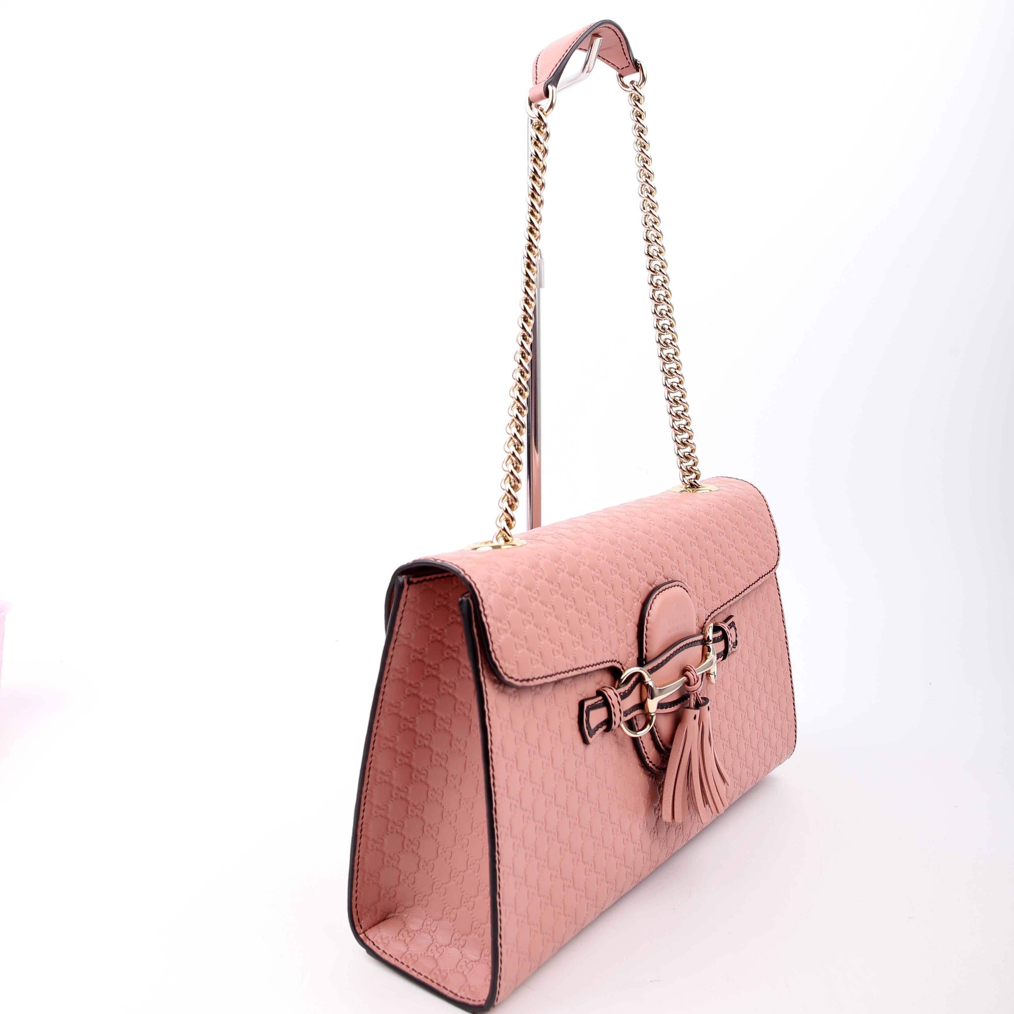 Gucci 449635 Emily Micro Medium Chain Pink