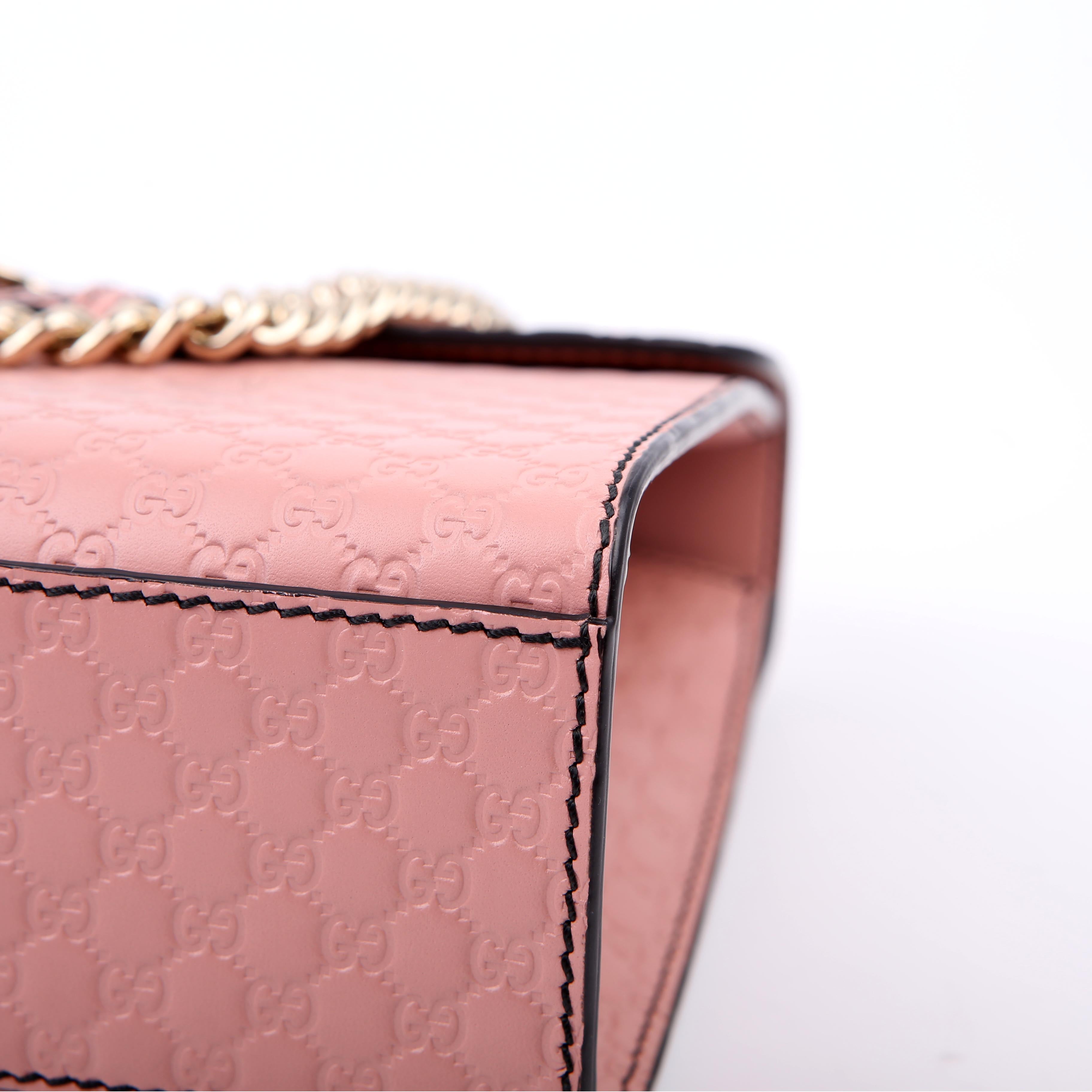 Gucci 449635 Emily Micro Medium Chain Pink