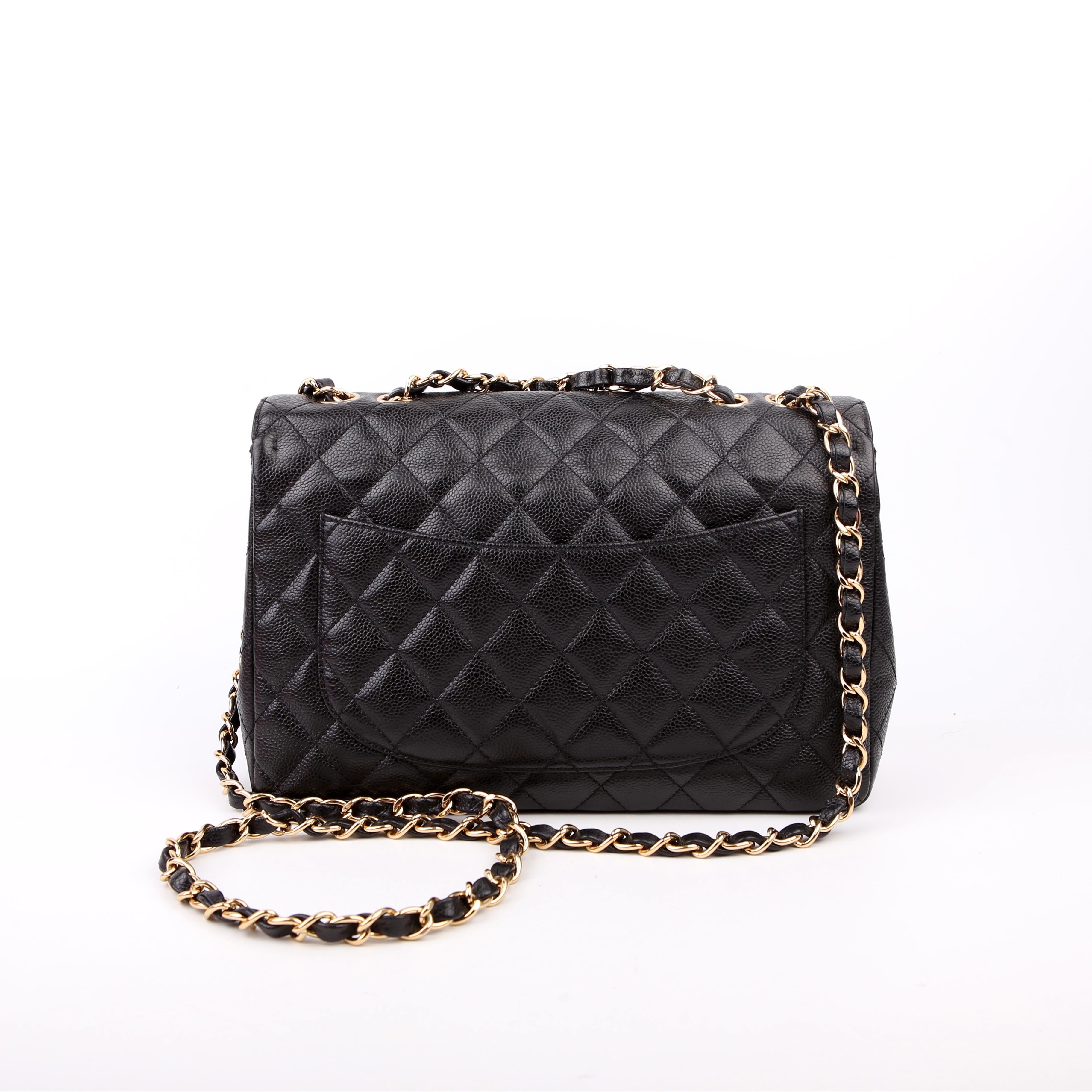 Classic Flap Jumbo Caviar 10M Black