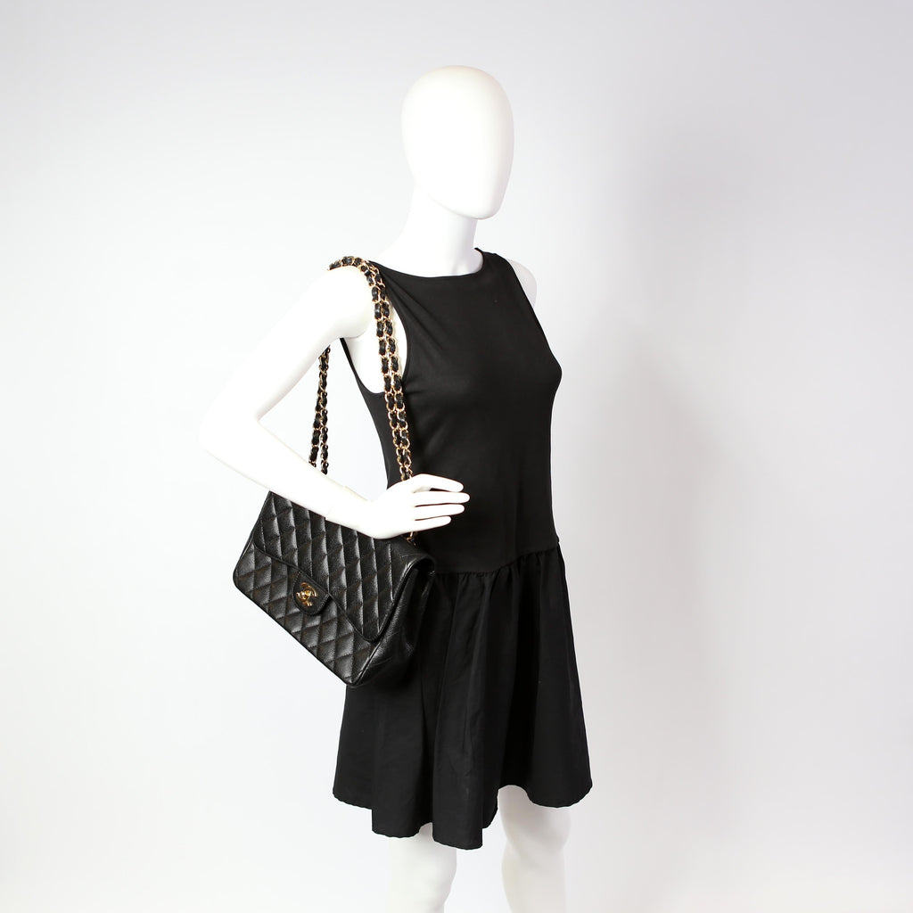 Classic Flap Jumbo Caviar 10M Black