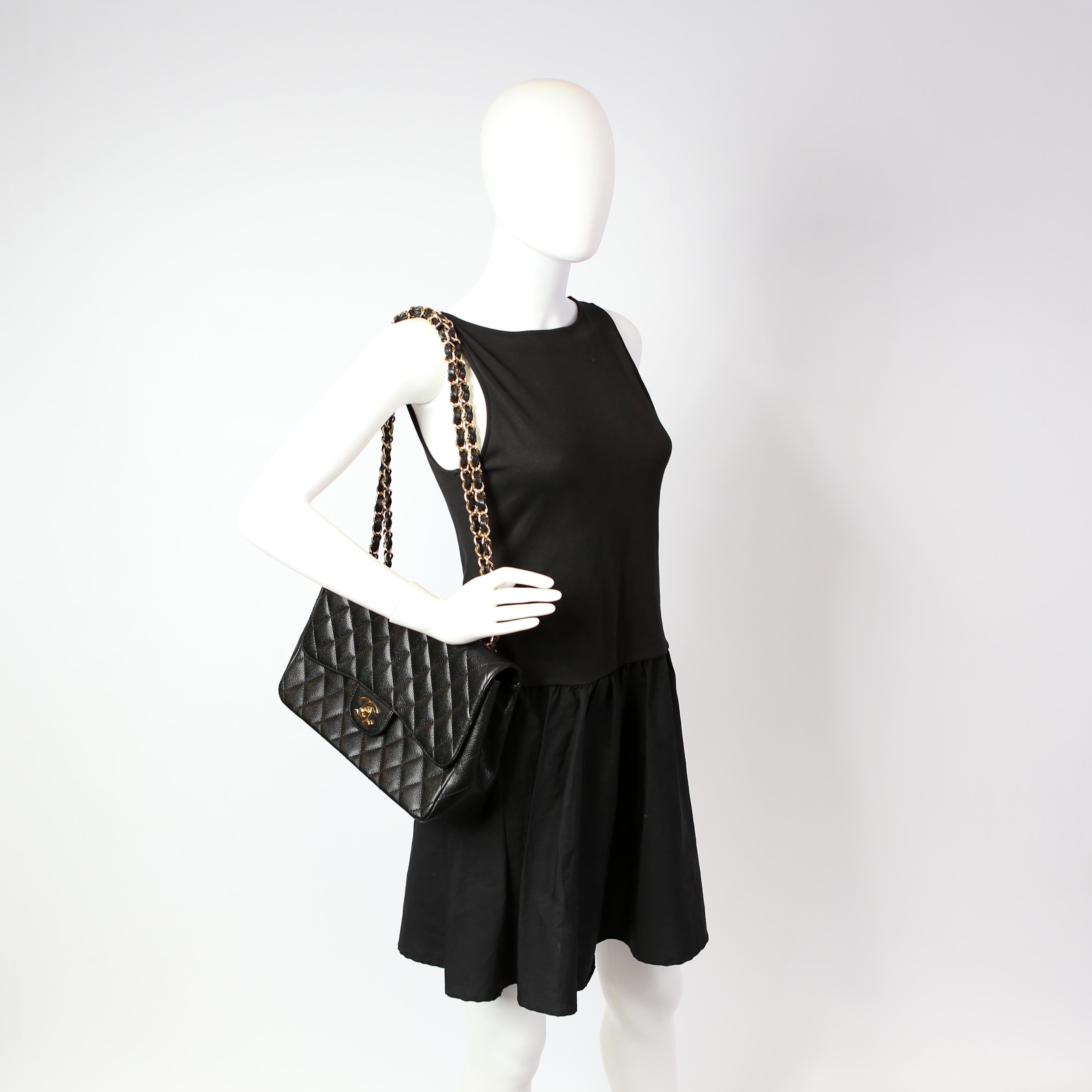 Classic Flap Jumbo Caviar 10M Black