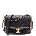 Chain Me Flap Small Lambskin (RFID) Black/Gold
