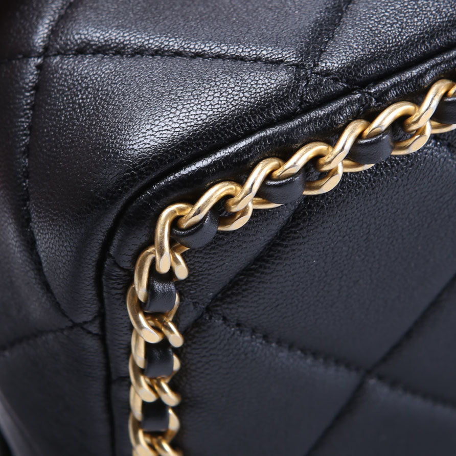 Chain Me Flap Small Lambskin (RFID) Black/Gold