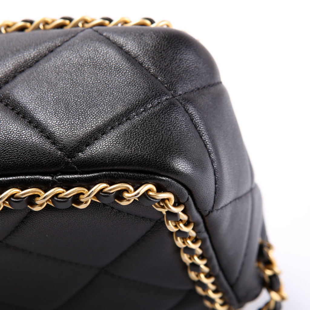 Chain Me Flap Small Lambskin (RFID) Black/Gold