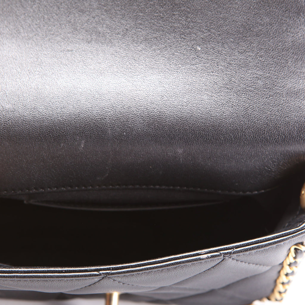 Chain Me Flap Small Lambskin (RFID) Black/Gold