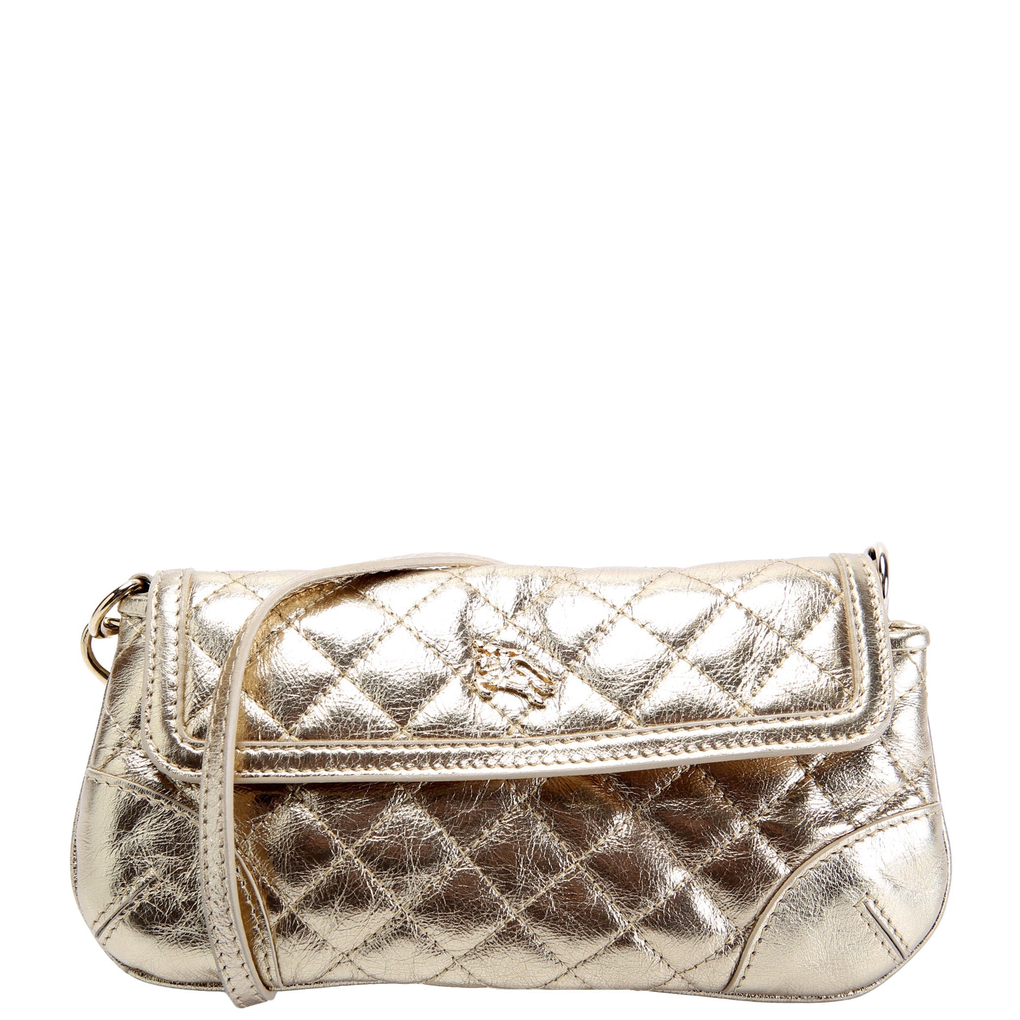 Mini Quilted Shoulder Bag Vintage Gold