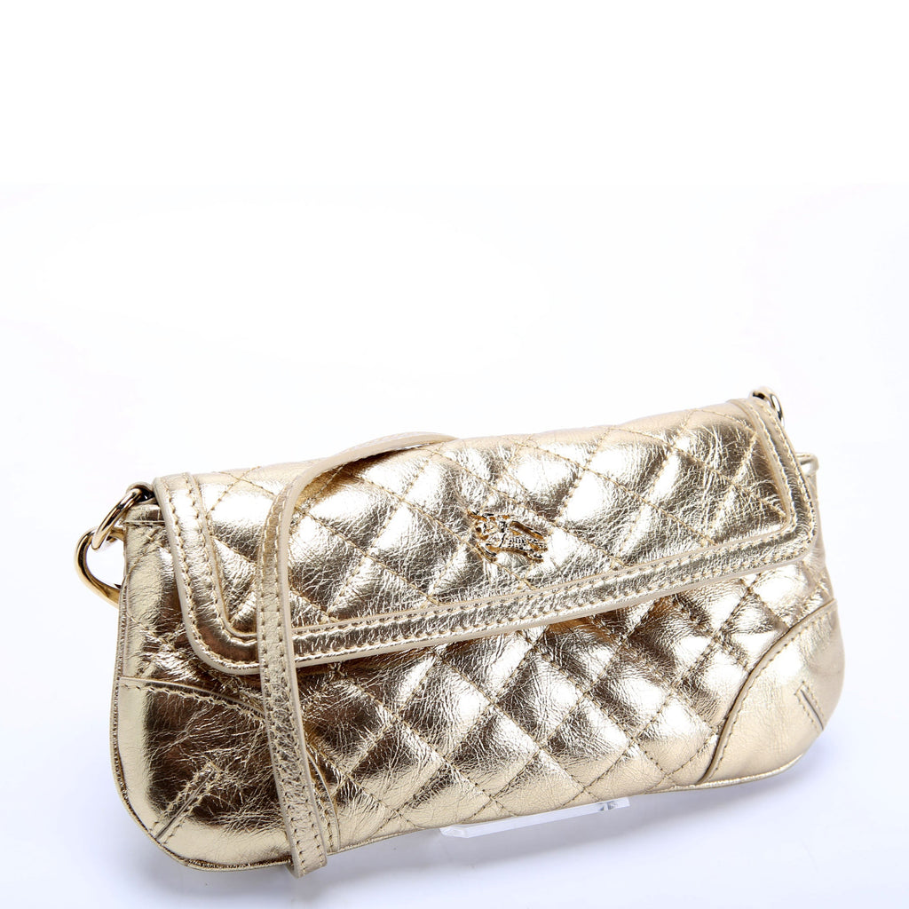 Mini Quilted Shoulder Bag Vintage Gold