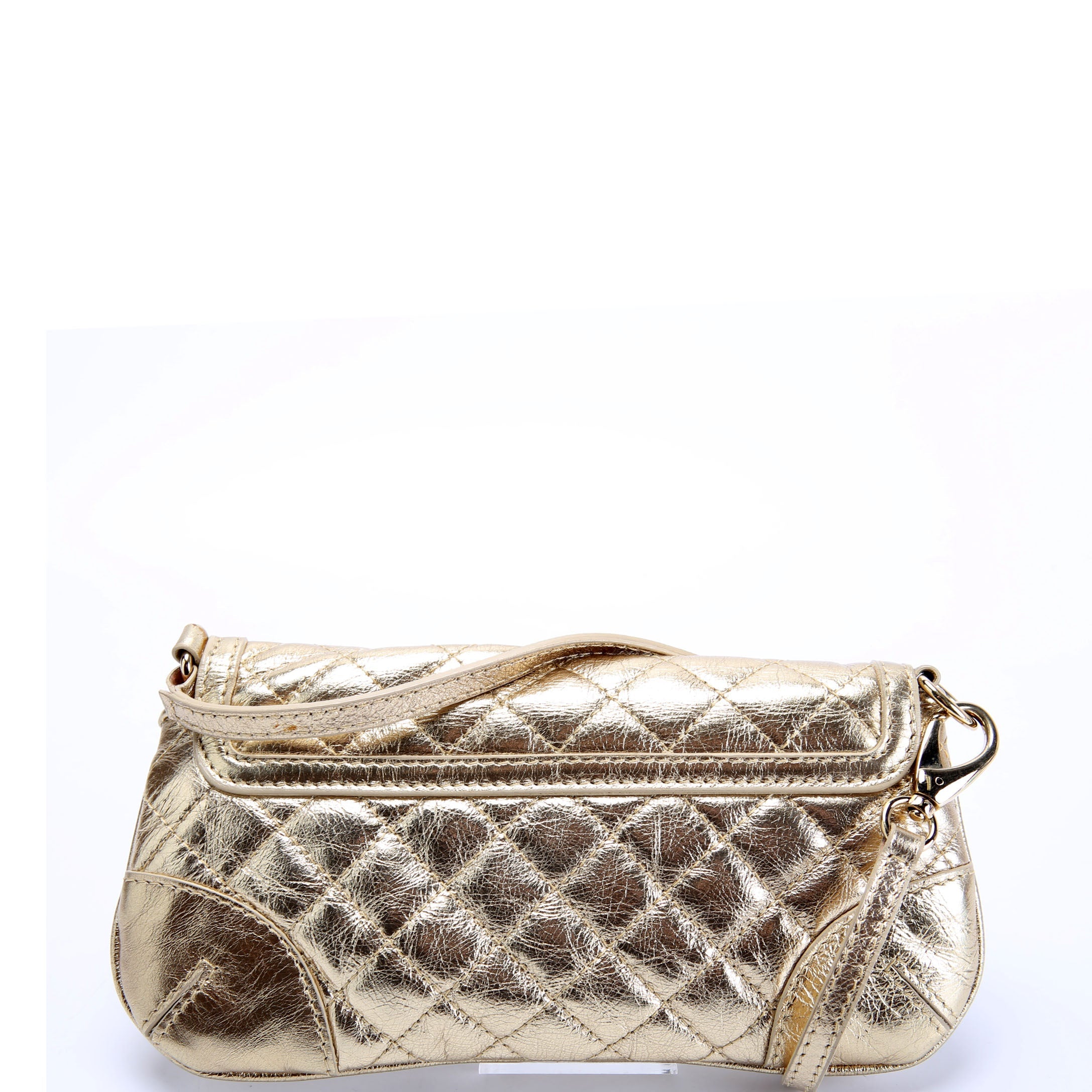 Mini Quilted Shoulder Bag Vintage Gold