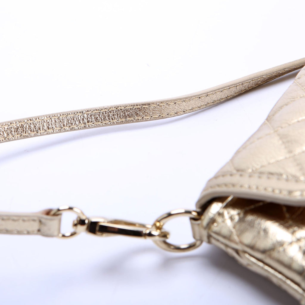 Mini Quilted Shoulder Bag Vintage Gold