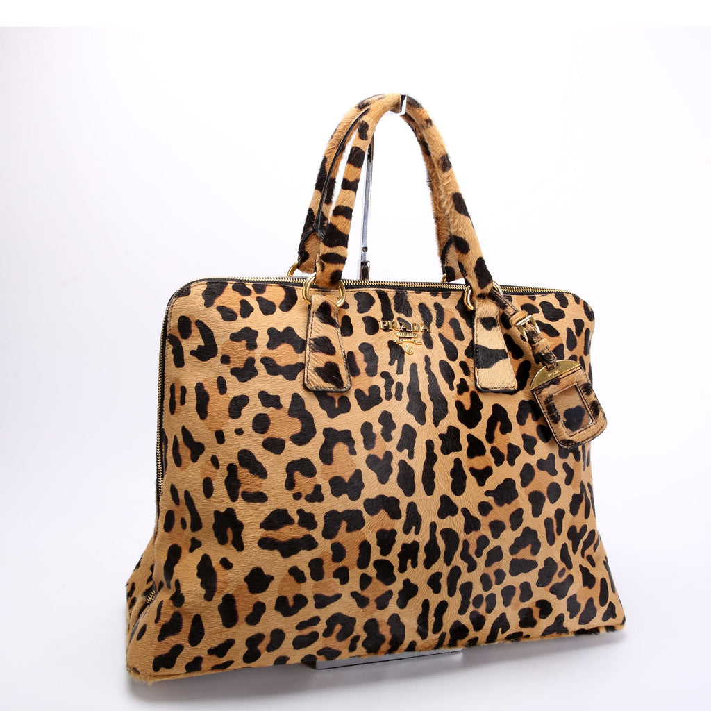 Cavallino Bauletto Pony Hair Bowler Leopard