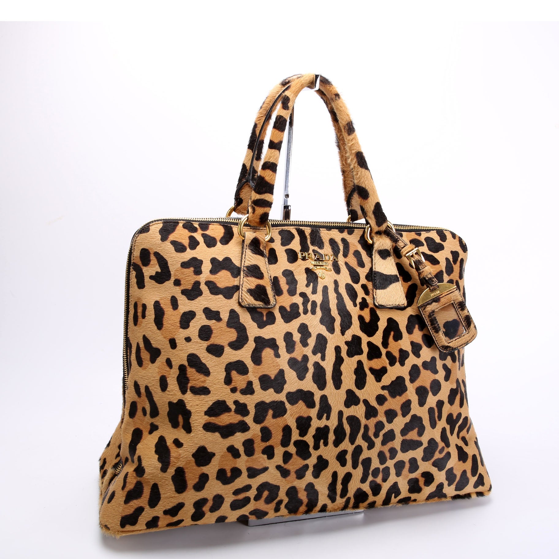 Cavallino Bauletto Pony Hair Bowler Leopard