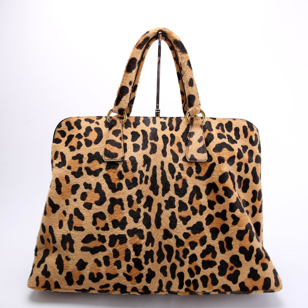Cavallino Bauletto Pony Hair Bowler Leopard