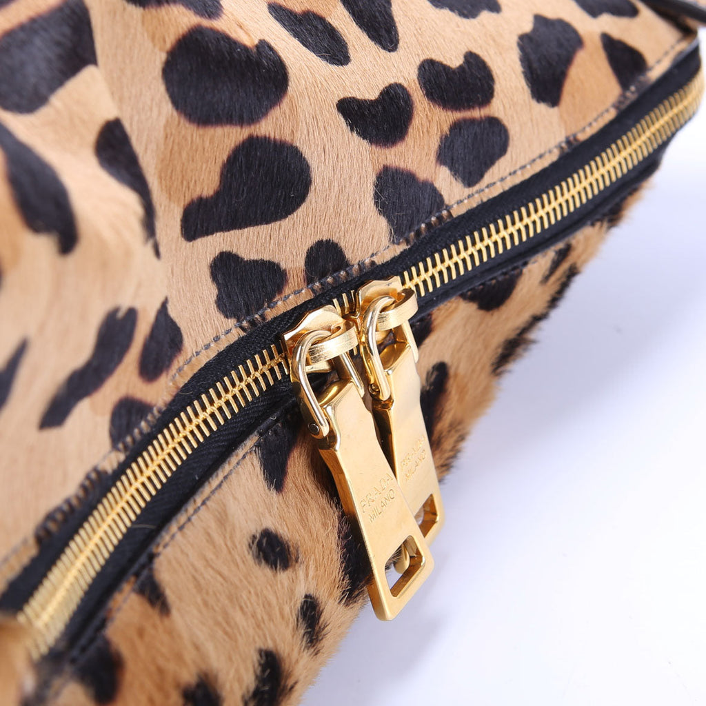 Cavallino Bauletto Pony Hair Bowler Leopard