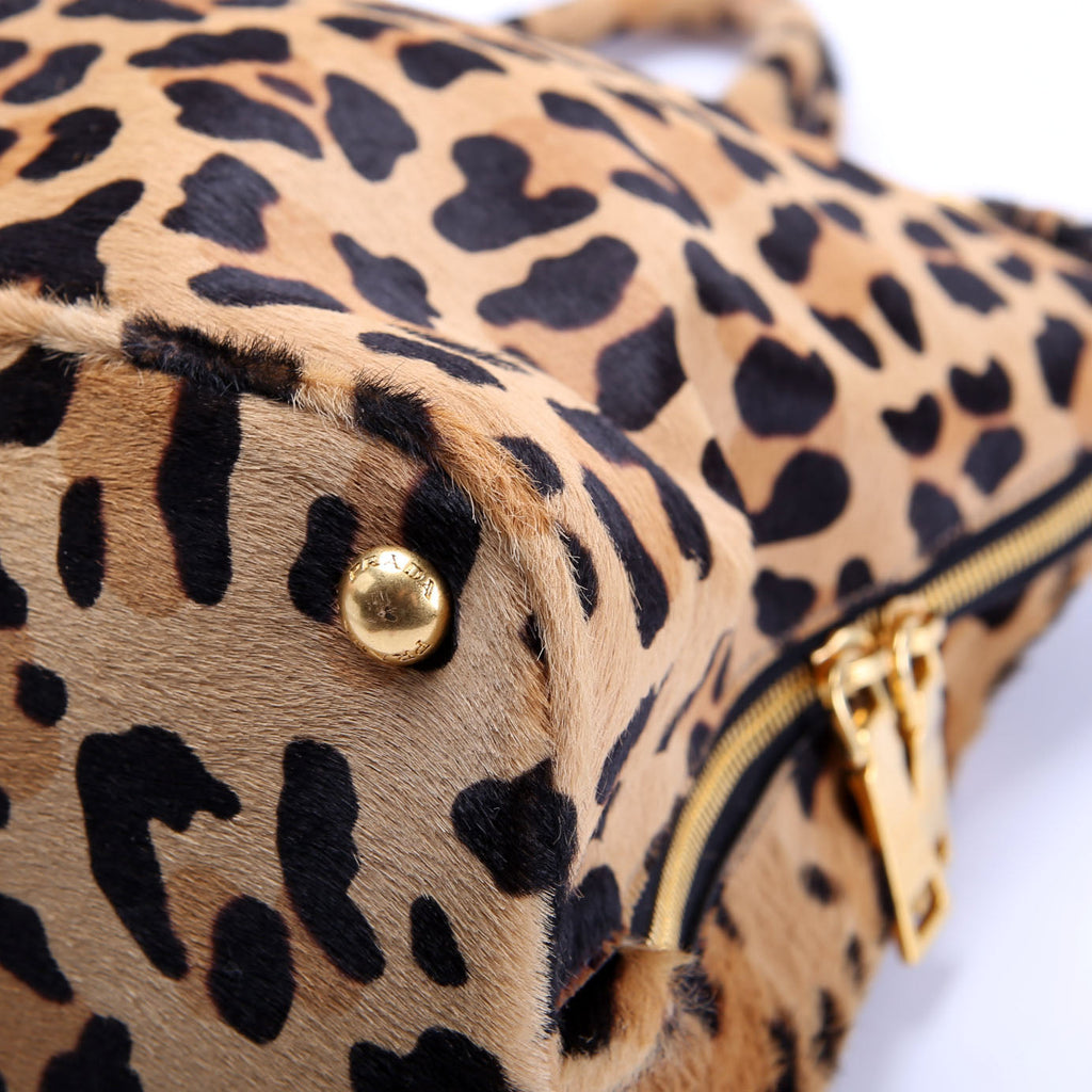 Cavallino Bauletto Pony Hair Bowler Leopard