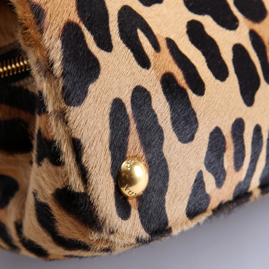 Cavallino Bauletto Pony Hair Bowler Leopard