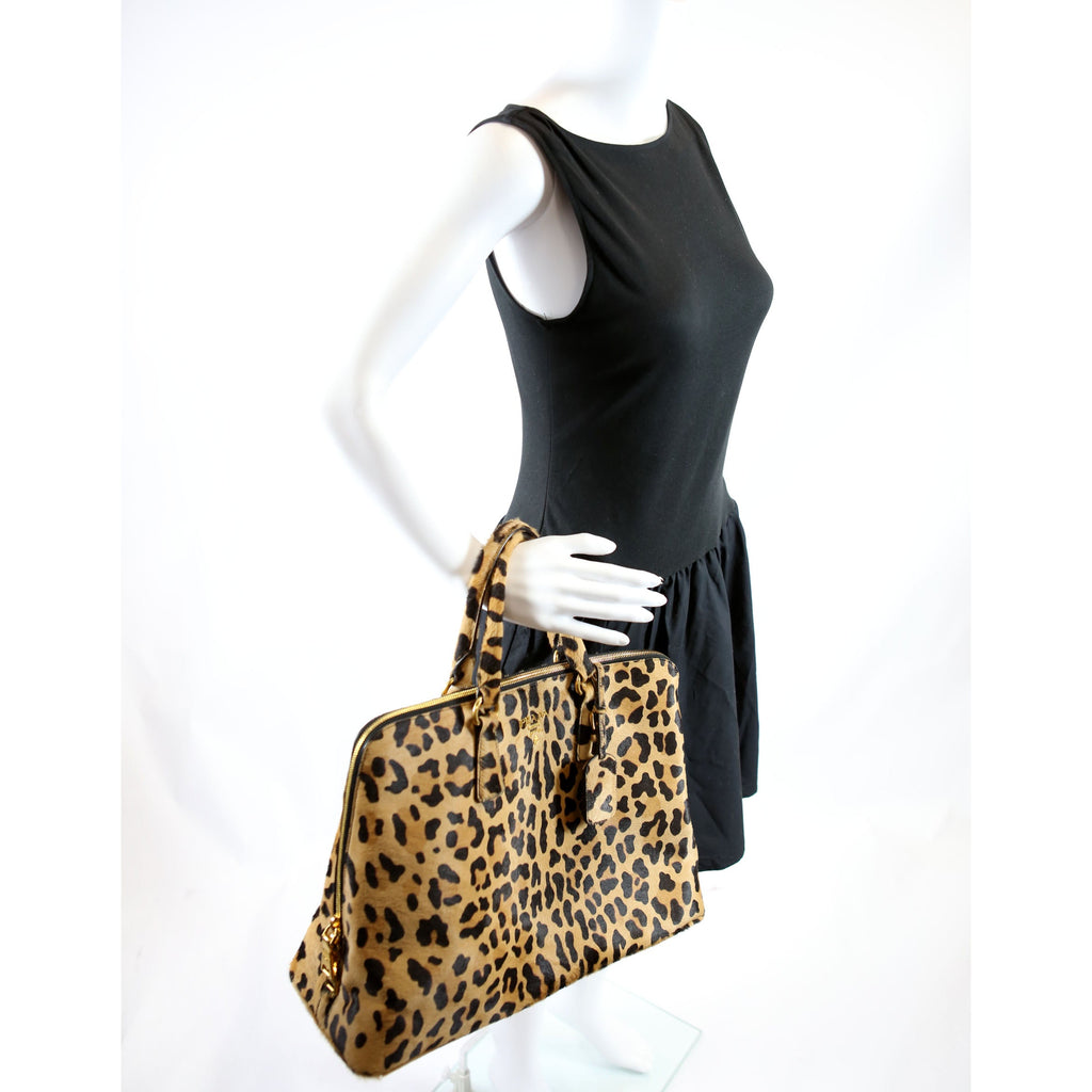 Cavallino Bauletto Pony Hair Bowler Leopard