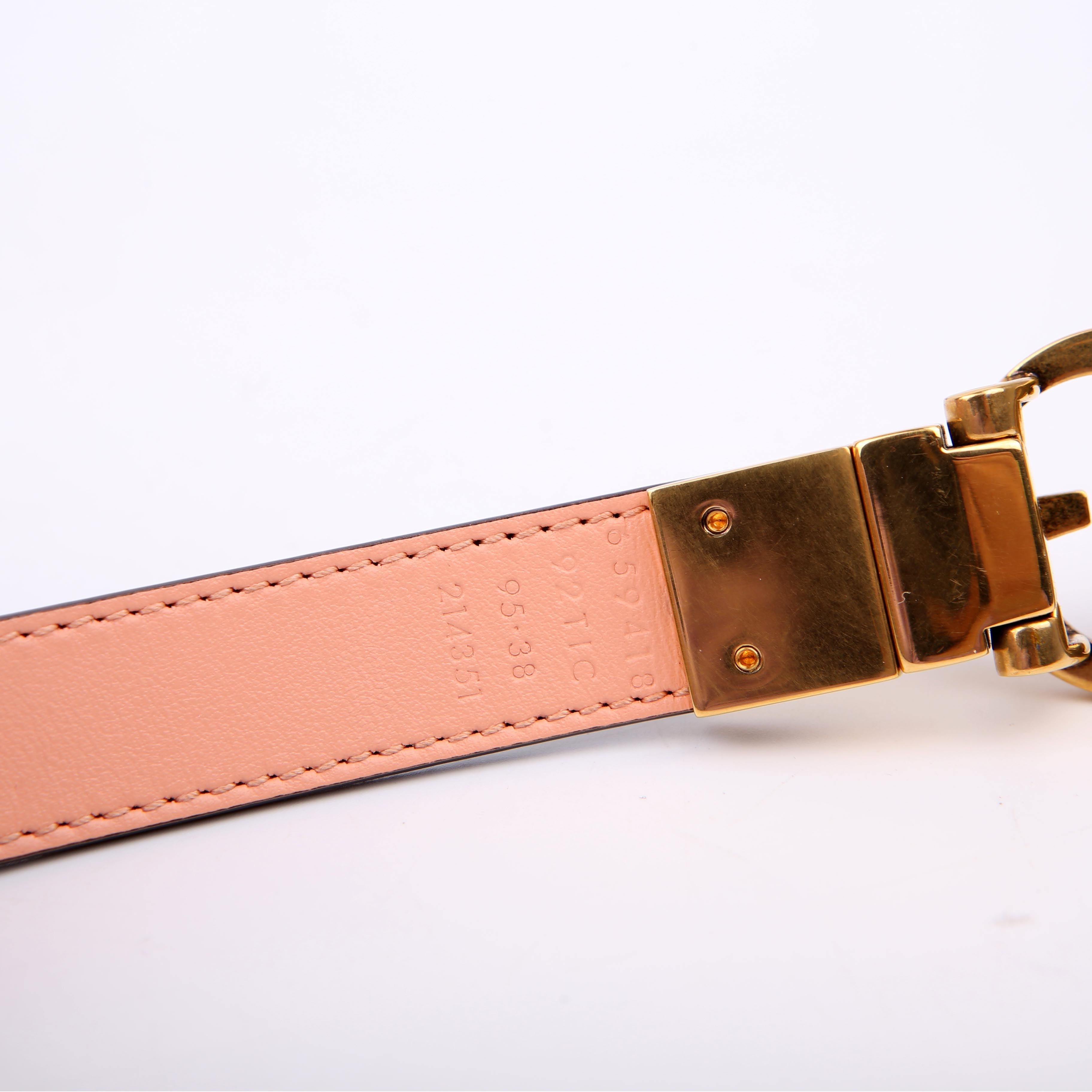 Gucci 659418 Marmont Thin Reversible Belt Size 95/38 Peach