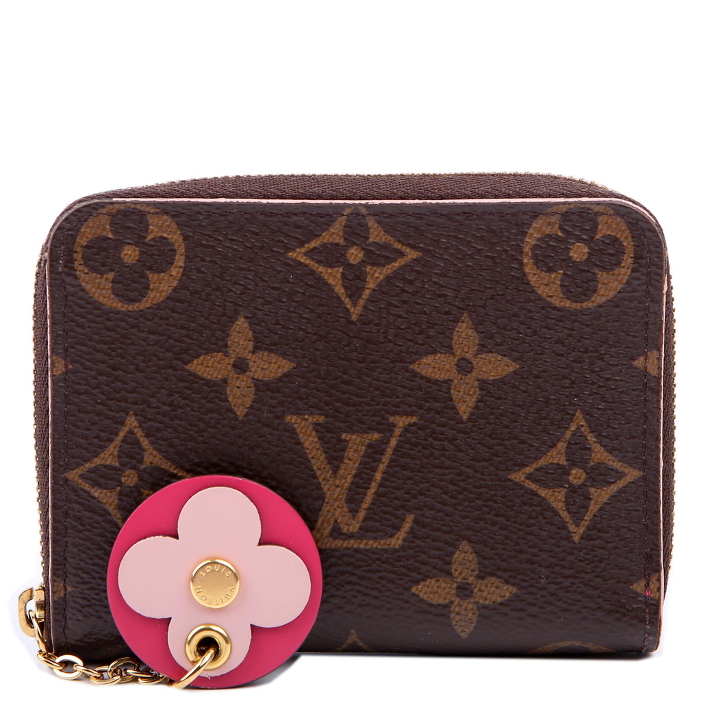 Zippy Coin Purse Flower Monogram Pink