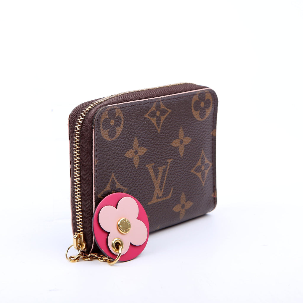 Zippy Coin Purse Flower Monogram Pink