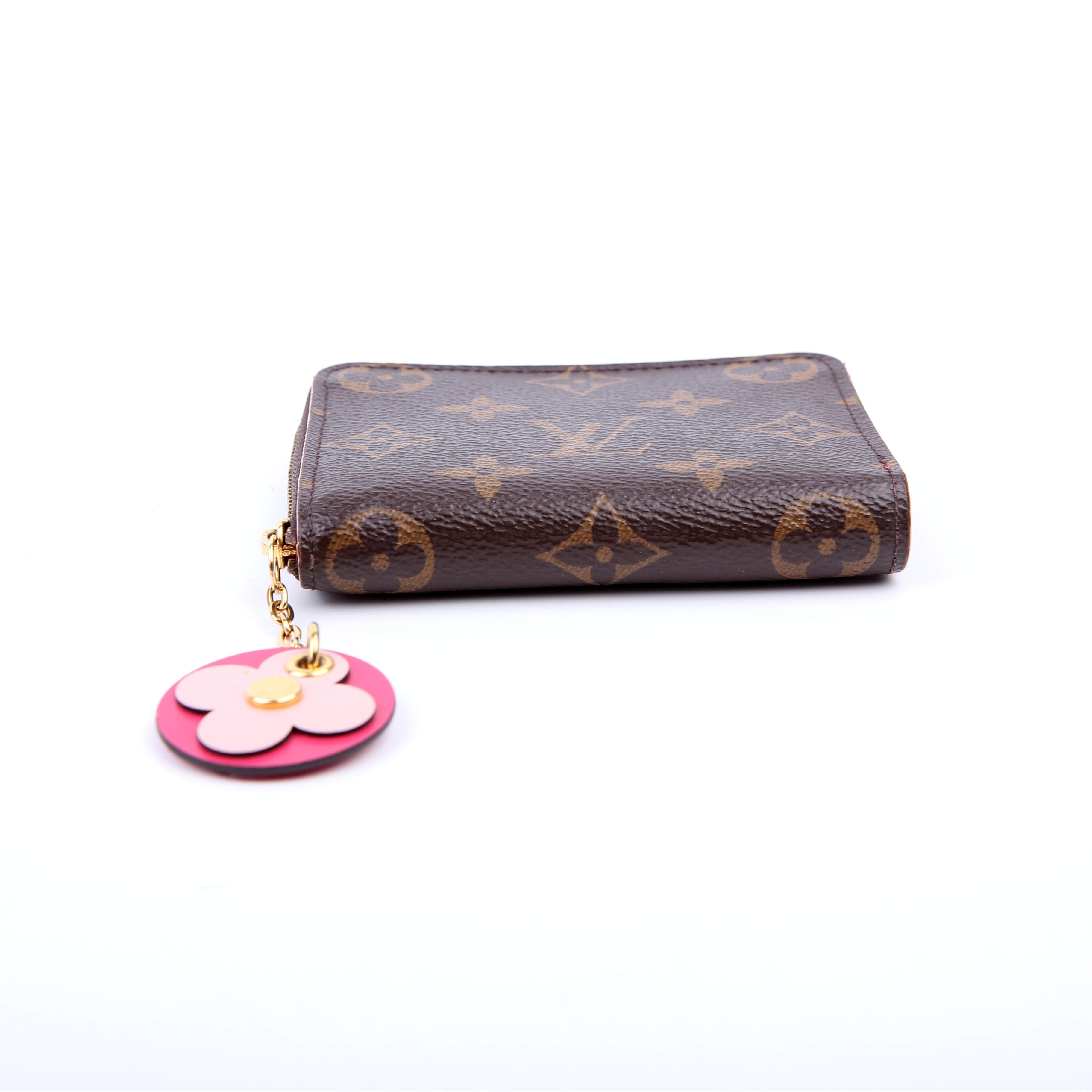 Zippy Coin Purse Flower Monogram Pink