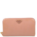 Saffiano Vernice Zip Around Wallet Nude