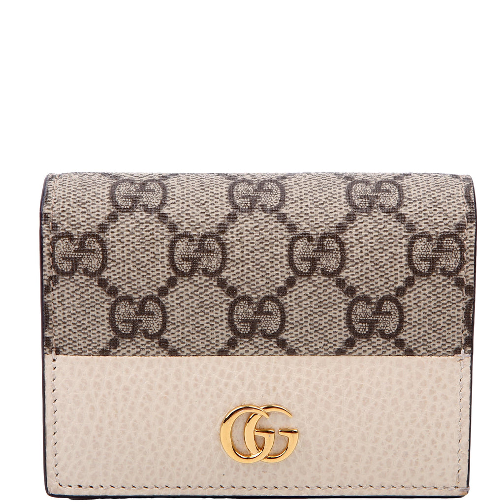 658610 GG Supreme Marmont Card Case White