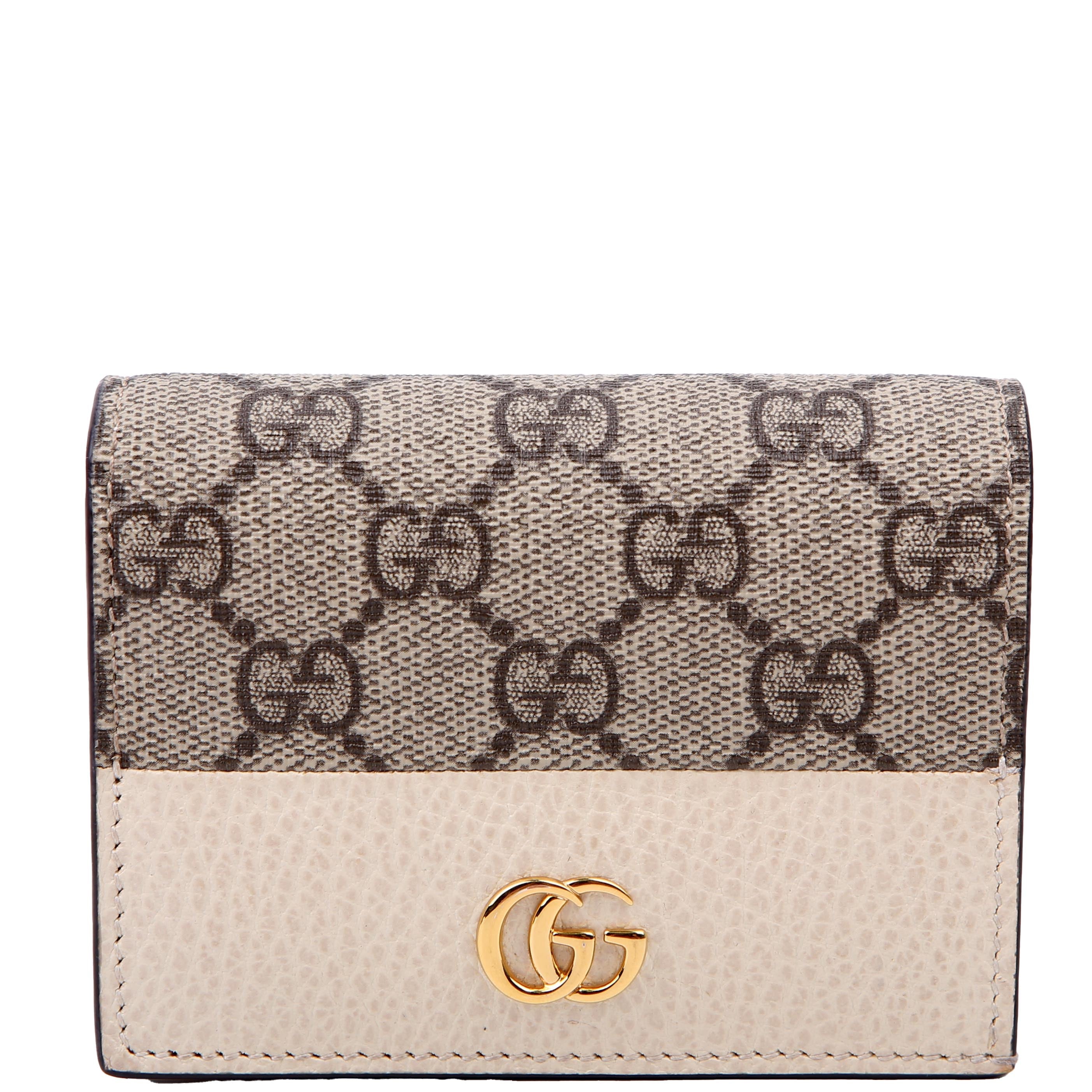 658610 GG Supreme Marmont Card Case White