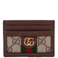 523159 Ophidia GG Card Case Brown
